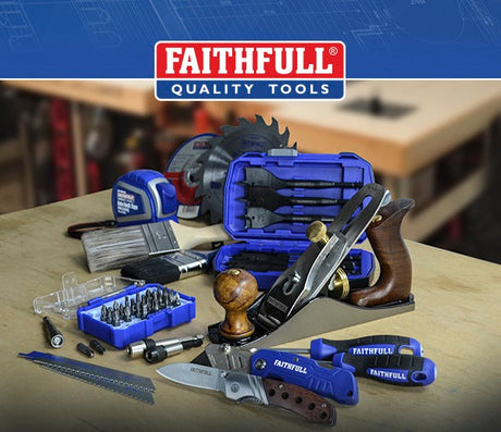 Image showing the Faithfull Tools logo and a range of tools