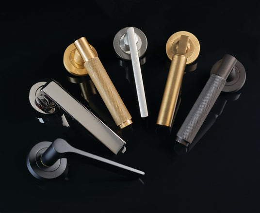 Image showing a range of door handles by Carlisle Brass, available to order from T.H Wiggans Ironmongery in Kendal