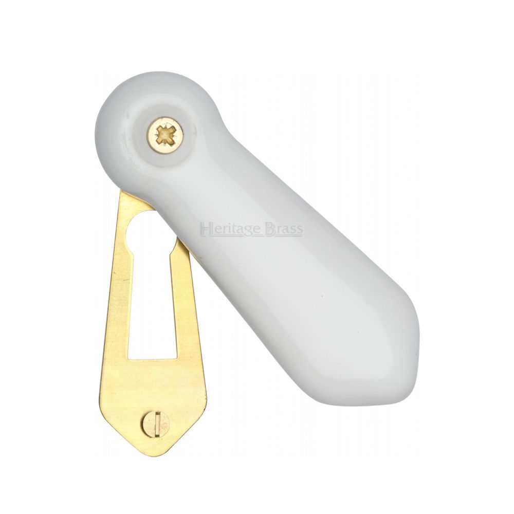 This is an image of a Heritage Brass - Covered Escutcheon Plain White, 5030 that is available to order from T.H Wiggans Ironmongery in Kendal.