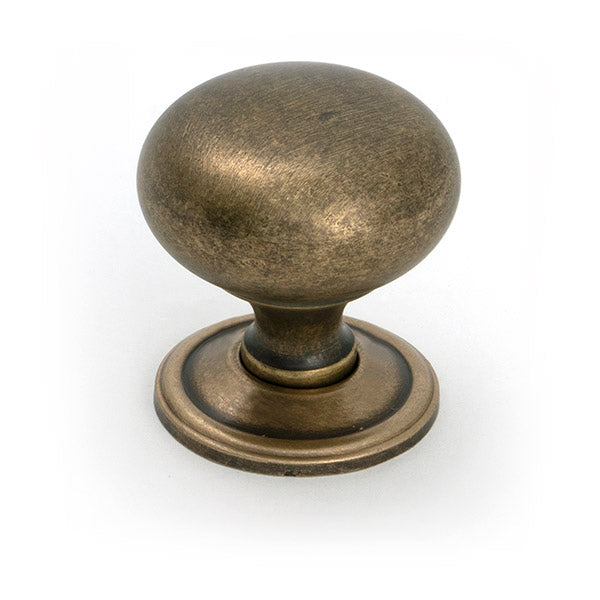 This is an image of From The Anvil - Burnished Brass Mushroom Cabinet Knob 38mm available to order from T.H. Wiggans Ironmongery in Kendal.