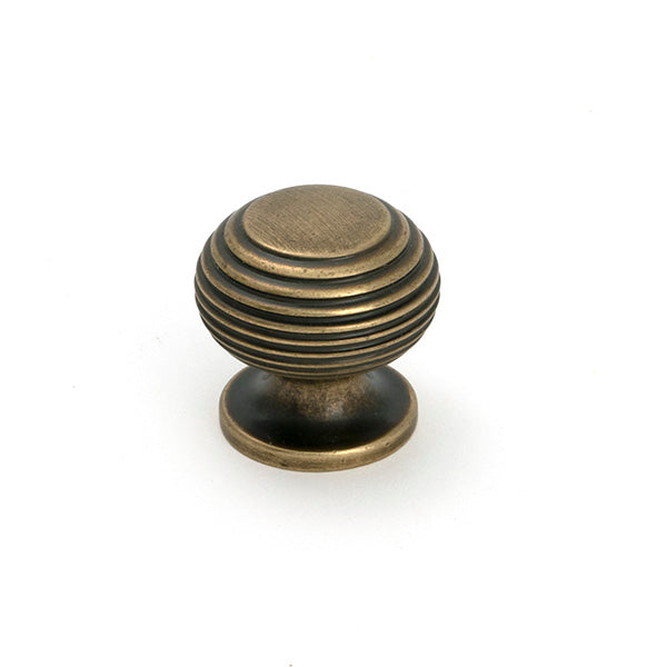 This is an image of From The Anvil - Burnished Brass Beehive Cabinet Knob 30mm available to order from T.H. Wiggans Ironmongery in Kendal.