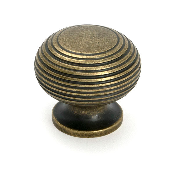 This is an image of From The Anvil - Burnished Brass Beehive Cabinet Knob 40mm available to order from T.H. Wiggans Ironmongery in Kendal.