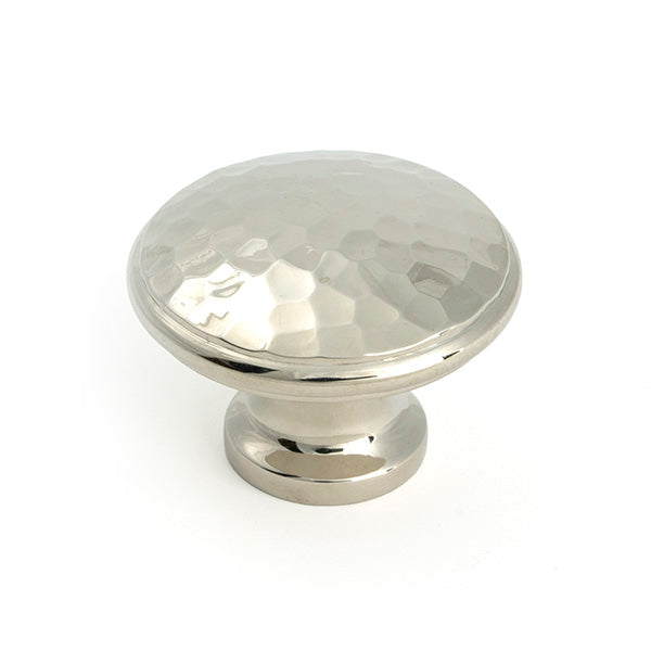 This is an image of From The Anvil - Polished Nickel Hammered Cabinet Knob - Large available to order from T.H. Wiggans Ironmongery in Kendal.