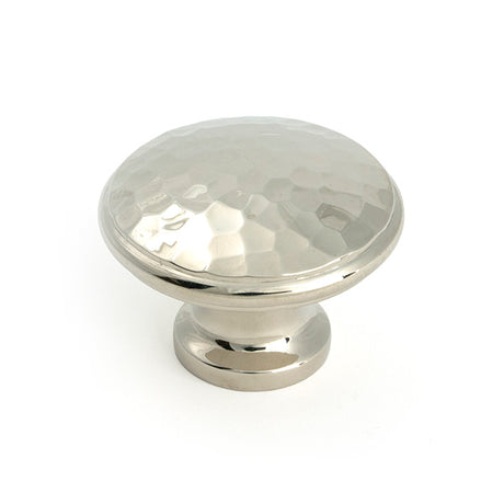 This is an image of From The Anvil - Polished Nickel Hammered Cabinet Knob - Large available to order from T.H. Wiggans Ironmongery in Kendal.