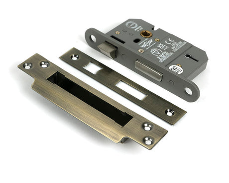 This is an image of From The Anvil - Aged Brass 2½" 5 Lever BS Sash Lock available to order from T.H. Wiggans Ironmongery in Kendal.
