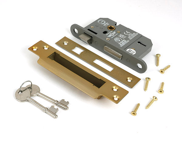 From The Anvil - Satin Brass 2½" 5 Lever BS Sash Lock