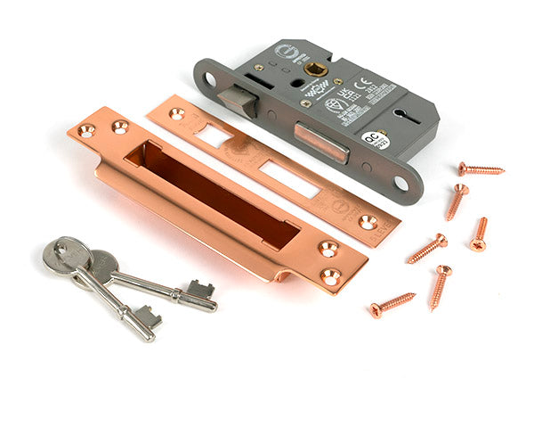 From The Anvil - Polished Bronze 2½" 5 Lever BS Sash Lock
