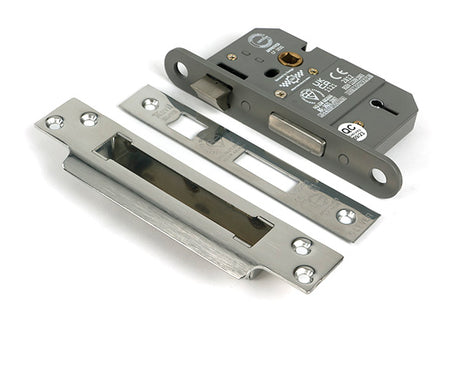 This is an image of From The Anvil - Polished SS 2½" 5 Lever BS Sash Lock available to order from T.H. Wiggans Ironmongery in Kendal.