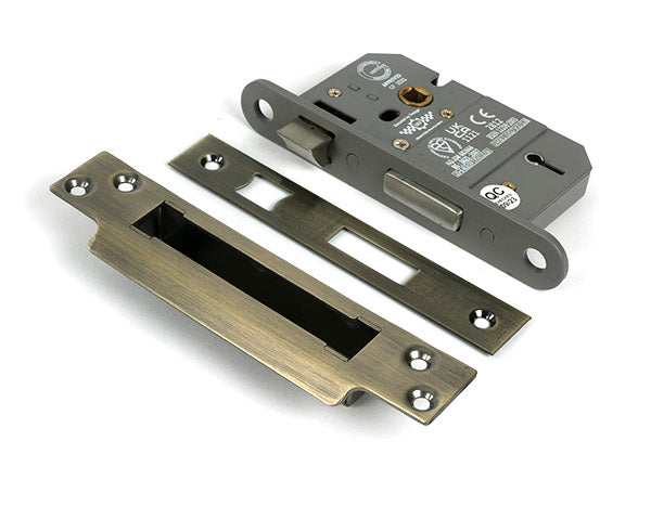 This is an image of From The Anvil - Aged Brass 2½" 5 Lever BS Sash Lock KA available to order from T.H. Wiggans Ironmongery in Kendal.