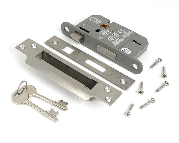 From The Anvil - Satin Chrome 2½" 5 Lever BS Sash Lock KA
