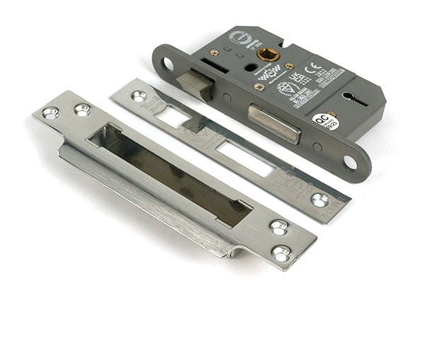 This is an image of From The Anvil - Polished SS 2½" 5 Lever BS Sash Lock KA available to order from T.H. Wiggans Ironmongery in Kendal.
