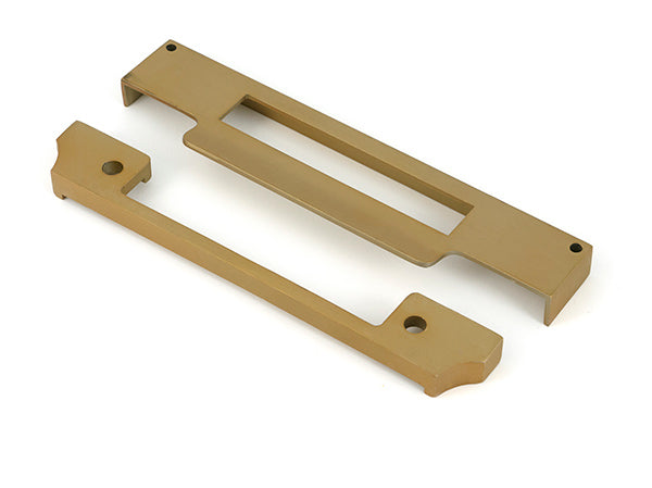 This is an image of From The Anvil - Satin Brass ½" Rebate Kit for Euro Sash Lock available to order from T.H. Wiggans Ironmongery in Kendal.