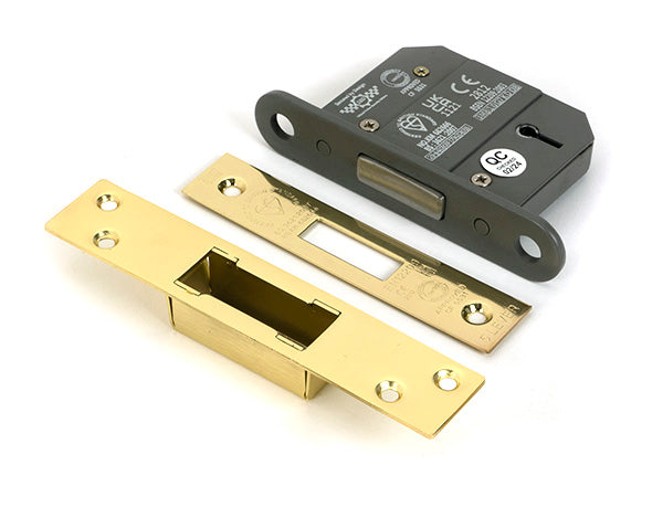 This is an image of From The Anvil - Polished Brass 2½" 5 Lever BS Dead Lock available to order from T.H. Wiggans Ironmongery in Kendal.