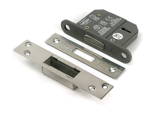 This is an image of From The Anvil - Polished SS 2½" 5 Lever BS Dead Lock KA available to order from T.H. Wiggans Ironmongery in Kendal.