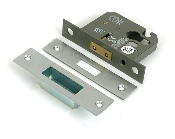 This is an image of From The Anvil - Satin Chrome 2½" Euro Profile Dead Lock available to order from T.H. Wiggans Ironmongery in Kendal.