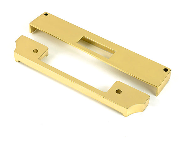 This is an image of From The Anvil - Polished Brass ½" Rebate Kit for Euro Dead Lock available to order from T.H. Wiggans Ironmongery in Kendal.