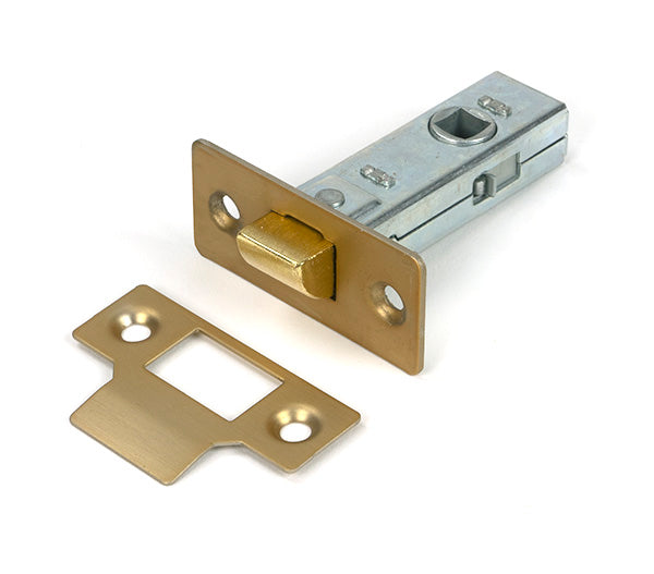 This is an image of From The Anvil - Satin Brass 2½" Tubular Mortice Latch available to order from T.H. Wiggans Ironmongery in Kendal.