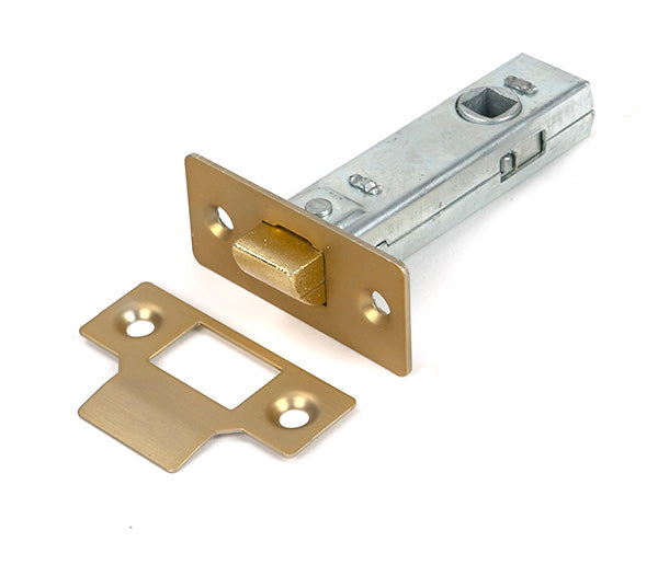 This is an image of From The Anvil - Satin Brass 3" Tubular Mortice Latch available to order from T.H. Wiggans Ironmongery in Kendal.