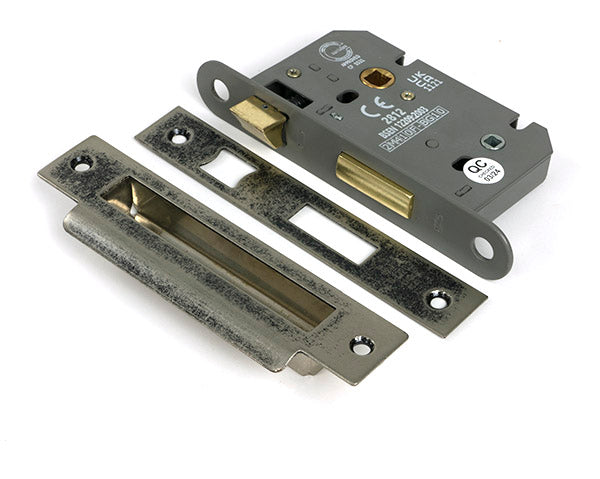 This is an image of From The Anvil - Pewter 2½" Heavy Duty Bathroom Mortice Lock available to order from T.H. Wiggans Ironmongery in Kendal.