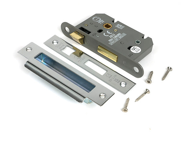 From The Anvil - Polished Chrome 2½" Heavy Duty Bathroom Mortice Lock