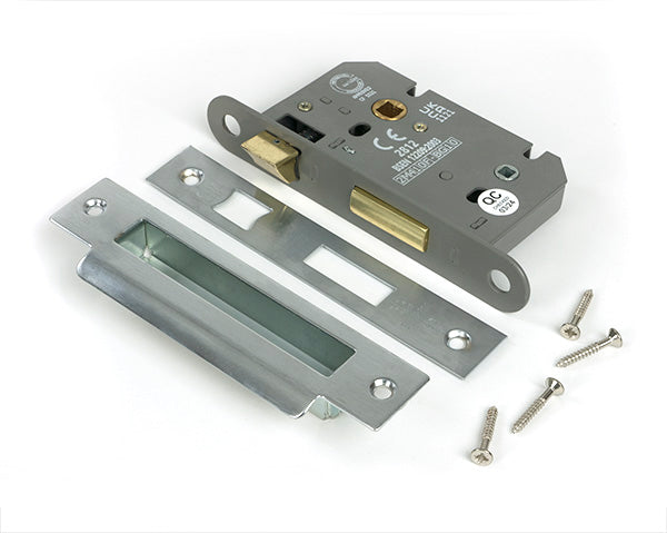 From The Anvil - Satin Chrome 2½" Heavy Duty Bathroom Mortice Lock