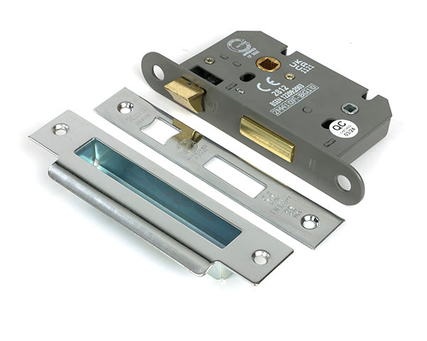 This is an image of From The Anvil - Polished SS 2½" Heavy Duty Bathroom Mortice Lock available to order from T.H. Wiggans Ironmongery in Kendal.