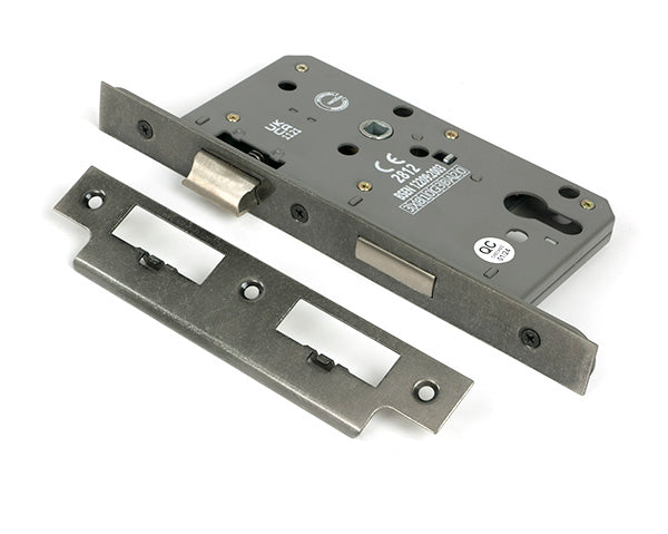 This is an image of From The Anvil - Pewter Euro Din Sash Lock - 60mm Backset/72mm Centre available to order from T.H. Wiggans Ironmongery in Kendal.