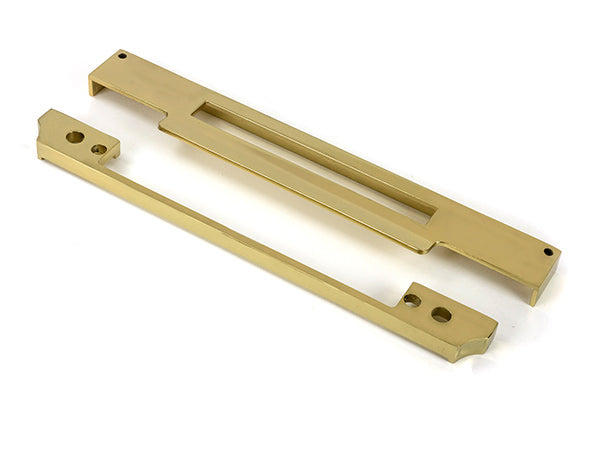 This is an image of From The Anvil - Polished Brass ½" Rebate Kit for Euro Din Sash Lock available to order from T.H. Wiggans Ironmongery in Kendal.