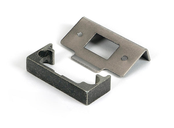 This is an image of From The Anvil - Pewter ½" Rebate Kit for Tubular Mortice Latch available to order from T.H. Wiggans Ironmongery in Kendal.