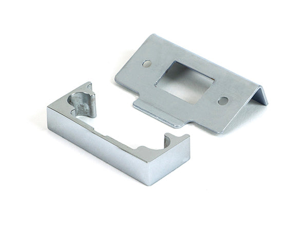 This is an image of From The Anvil - Polished Chrome ½" Rebate Kit for Tubular Mortice Latch available to order from T.H. Wiggans Ironmongery in Kendal.