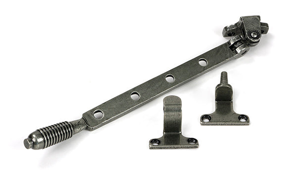 This is an image of From The Anvil - Pewter 10" Reeded Stay (Steel Window) available to order from T.H. Wiggans Ironmongery in Kendal.