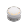 This is an image of a Heritage Brass - Cabinet Knob Gold Line 38mm with Porcelain base, 6038 that is available to order from T.H Wiggans Ironmongery in Kendal.