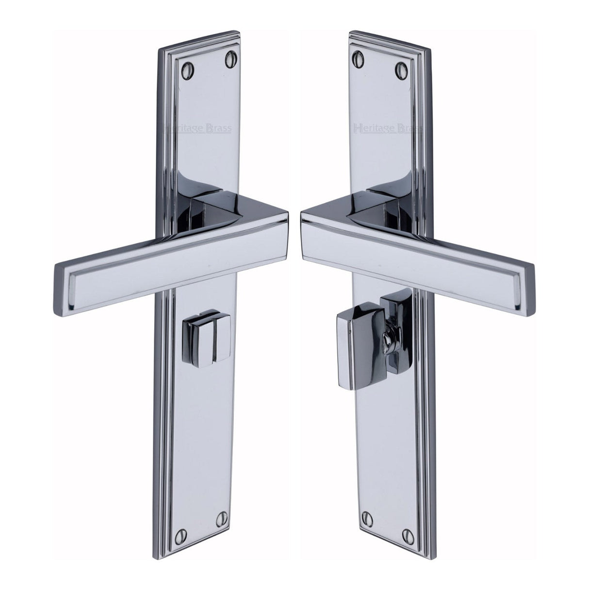 This is an image of a Heritage Brass - Atlantis Long Bathroom set Polished Chrome finish, atl6730-pc that is available to order from T.H Wiggans Ironmongery in Kendal.