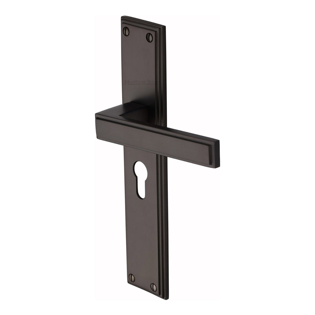 This is an image of a Heritage Brass - Atlantis Long Euro Profile Matt Bronze finish, atl6748-mb that is available to order from T.H Wiggans Ironmongery in Kendal.