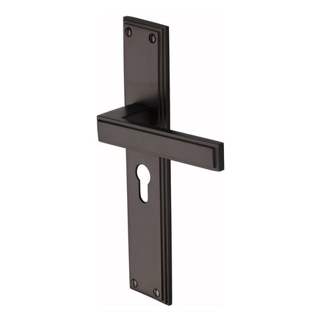 This is an image of a Heritage Brass - Atlantis Long Euro Profile Matt Bronze finish, atl6748-mb that is available to order from T.H Wiggans Ironmongery in Kendal.