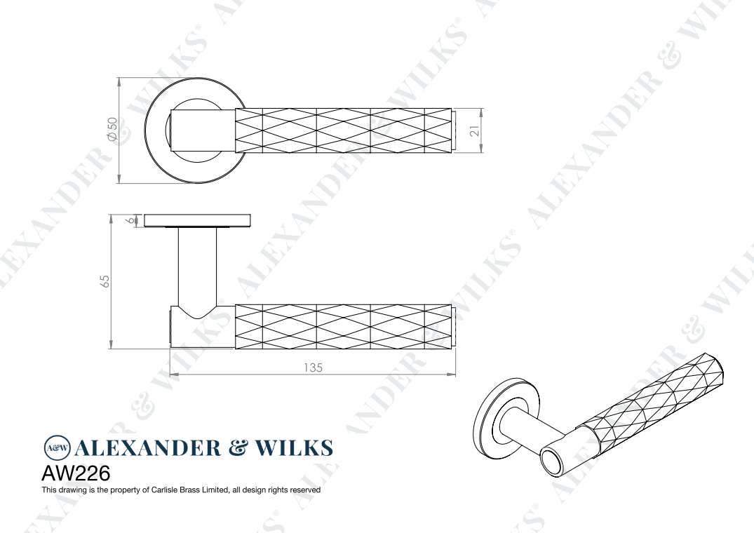 This is an image showing Alexander & Wilks Spitfire Diamond Cut Lever on Round Rose - Antique Brass - aw226-AB available to order from T.H. Wiggans Ironmongery in Kendal, quick delivery and discounted prices.