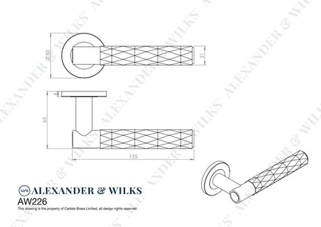 This is an image showing Alexander & Wilks Spitfire Diamond Cut Lever on Round Rose - Antique Brass - aw226-AB available to order from T.H. Wiggans Ironmongery in Kendal, quick delivery and discounted prices.