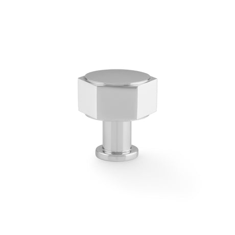 This is an image showing Alexander & Wilks - Vesper Hex Cabinet Knob - Polished Chrome aw828-33-pc available to order from T.H. Wiggans Ironmongery in Kendal, quick delivery and discounted prices.