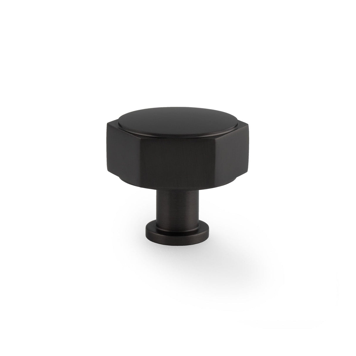 This is an image showing Alexander & Wilks - Vesper Hex Cabinet Knob - Black aw828-40-bl available to order from T.H. Wiggans Ironmongery in Kendal, quick delivery and discounted prices.