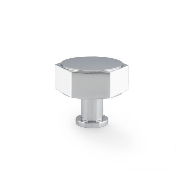 This is an image showing Alexander & Wilks - Vesper Hex Cabinet Knob - Polished Chrome aw828-40-pc available to order from T.H. Wiggans Ironmongery in Kendal, quick delivery and discounted prices.