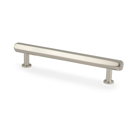 This is an image showing Alexander & Wilks - Vesper Hex T - Bar Cabinet Pull - Polished Nickel - 128mm C/C aw830-128-pn available to order from T.H. Wiggans Ironmongery in Kendal, quick delivery and discounted prices.