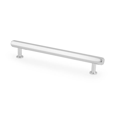 This is an image showing Alexander & Wilks - Vesper Hex T - Bar Cabinet Pull - Polished Chrome - 128mm C/C aw830-128-pc available to order from T.H. Wiggans Ironmongery in Kendal, quick delivery and discounted prices.