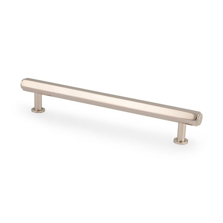 This is an image showing Alexander & Wilks - Vesper Hex T - Bar Cabinet Pull - Polished Nickel - 160mm C/C aw830-160-pn available to order from T.H. Wiggans Ironmongery in Kendal, quick delivery and discounted prices.