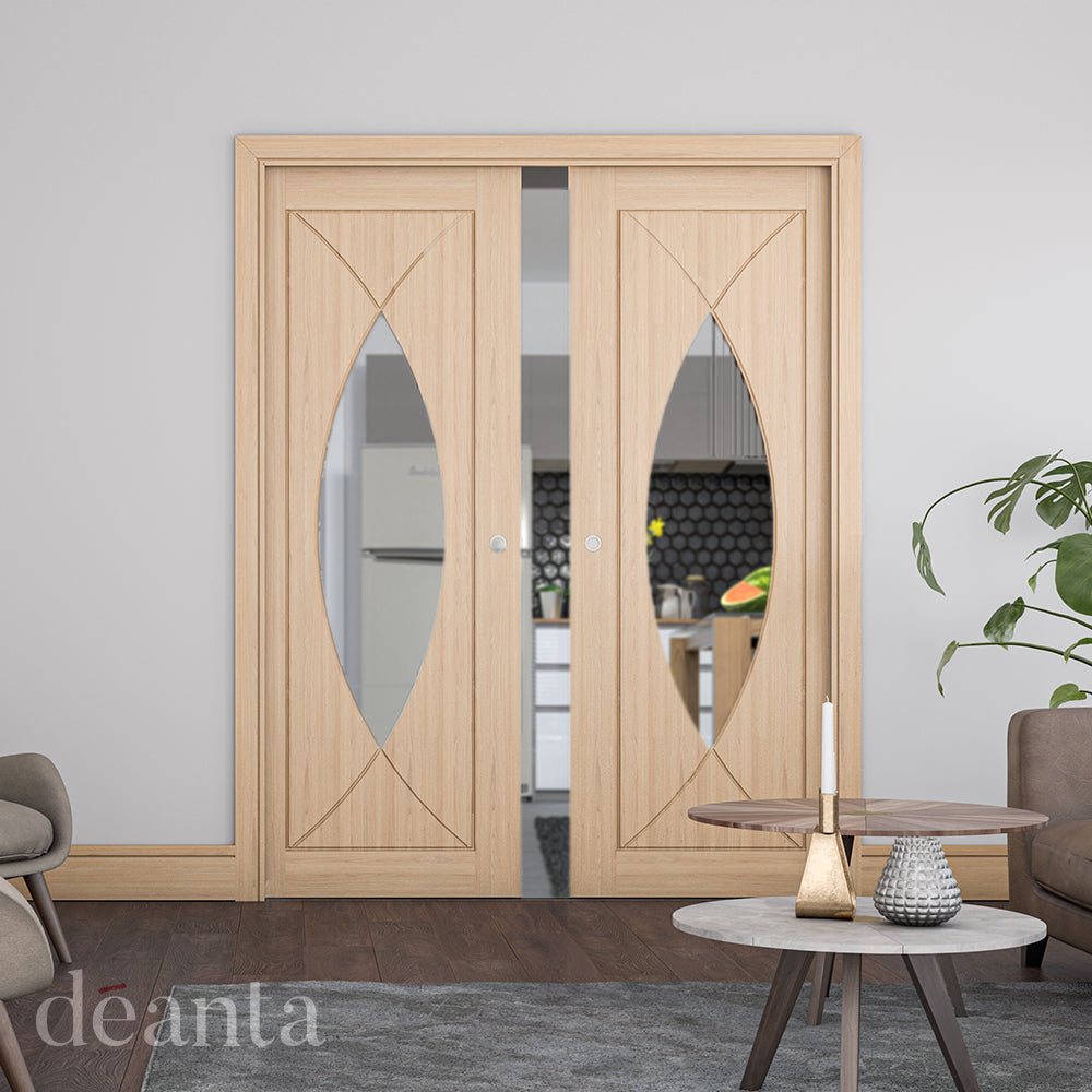 Deanta Amalfi Prefinished Oak Clear Glazed Doors
