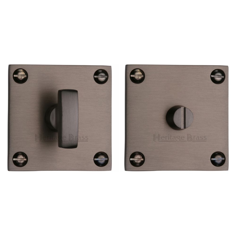 This is an image of a Heritage Brass - Square Low profile Thumbturn & Emergency Release Matt Bronze Fi, bau1555-mb that is available to order from T.H Wiggans Ironmongery in Kendal.