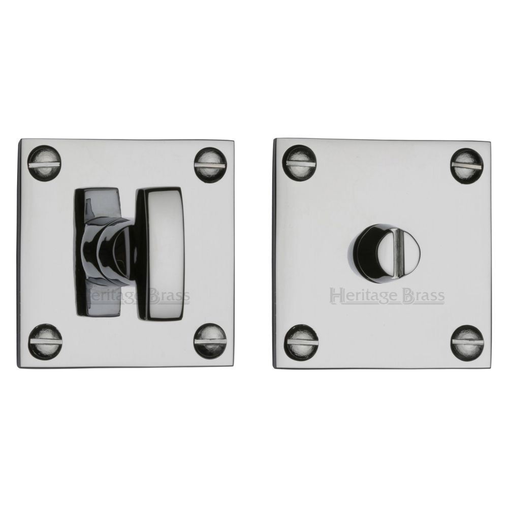 This is an image of a Heritage Brass - Square Low profile Thumbturn & Emergency Release Polished Chrome Fi, bau1555-pc that is available to order from T.H Wiggans Ironmongery in Kendal.