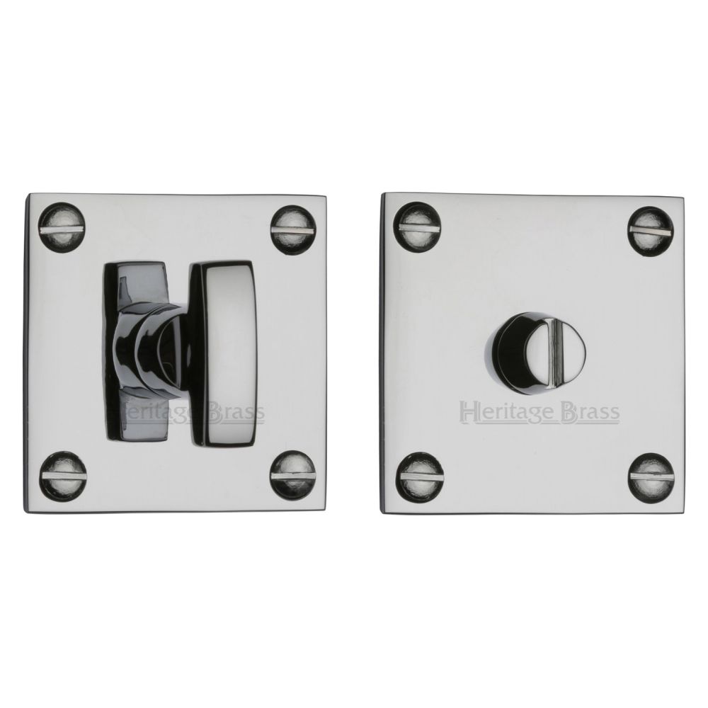 This is an image of a Heritage Brass - Square Low profile Thumbturn & Emergency Release Polished Chrome Fi, bau1555-pc that is available to order from T.H Wiggans Ironmongery in Kendal.