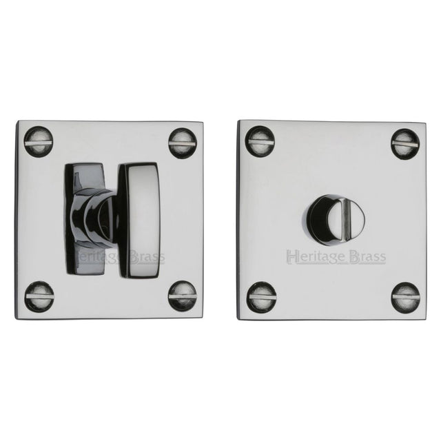 This is an image of a Heritage Brass - Square Low profile Thumbturn & Emergency Release Polished Chrome Fi, bau1555-pc that is available to order from T.H Wiggans Ironmongery in Kendal.