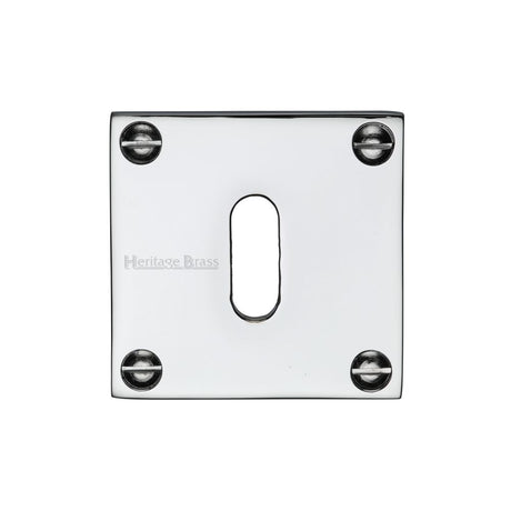 This is an image of a Heritage Brass - Keyhole Escutcheon Polished Chrome Finish, bau1556-pc that is available to order from T.H Wiggans Ironmongery in Kendal.