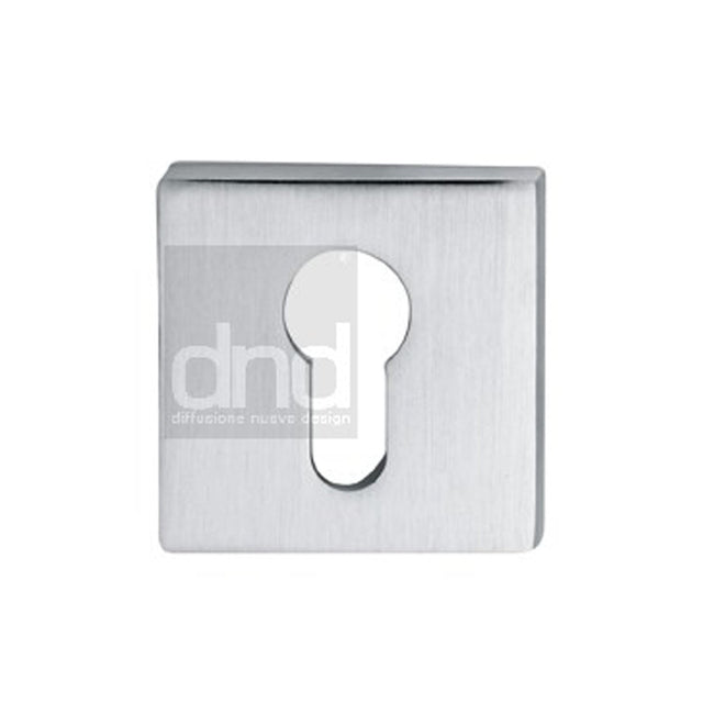 This is an image of a DND - Standard Euro Profile Escutcheon Satin Chrome, bd04e-sc that is available to order from T.H Wiggans Ironmongery in Kendal.